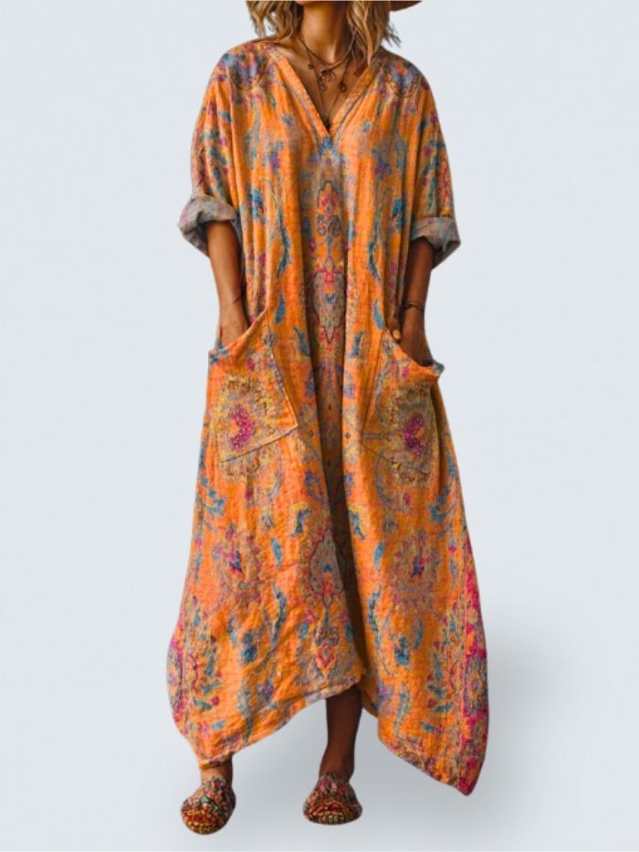 Ophira | Vintage Boho Dress with Pockets