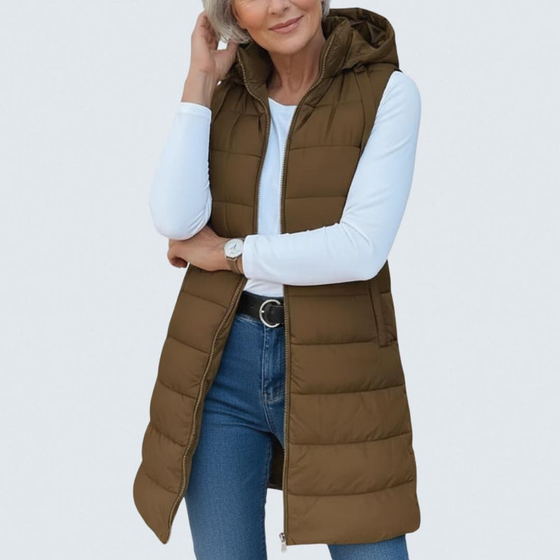RAIN™ | Casual Sleeveless Hood Long Puffer Vest