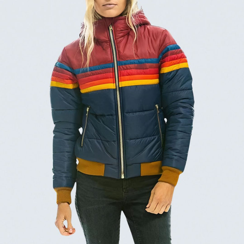 Katrina  | Zip-Up Jacket with Rainbow Stripes
